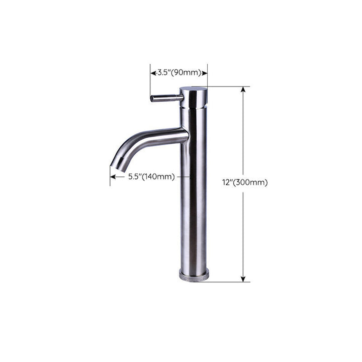 BowLift | Modern Silver Washbasin Mixer Single Lever Bathroom Faucet with Lever Handle