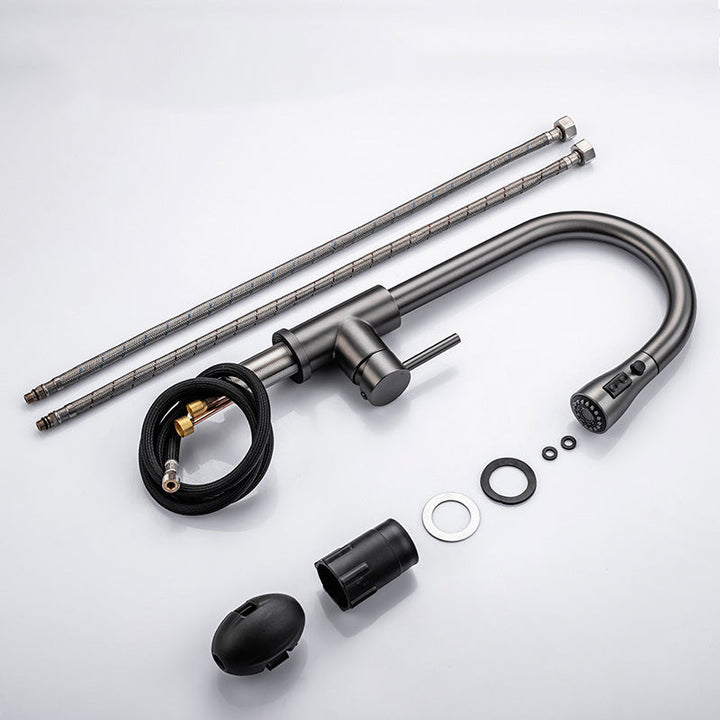 BowLift | Modern Style Extendable Sink Faucet Single Handle Stainless Steel Sink Faucet