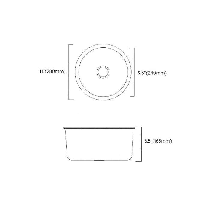 BowLift | Classic Round Wash Basin Stainless Steel Built-in Basin Non-slip Round Basin for the Kitchen