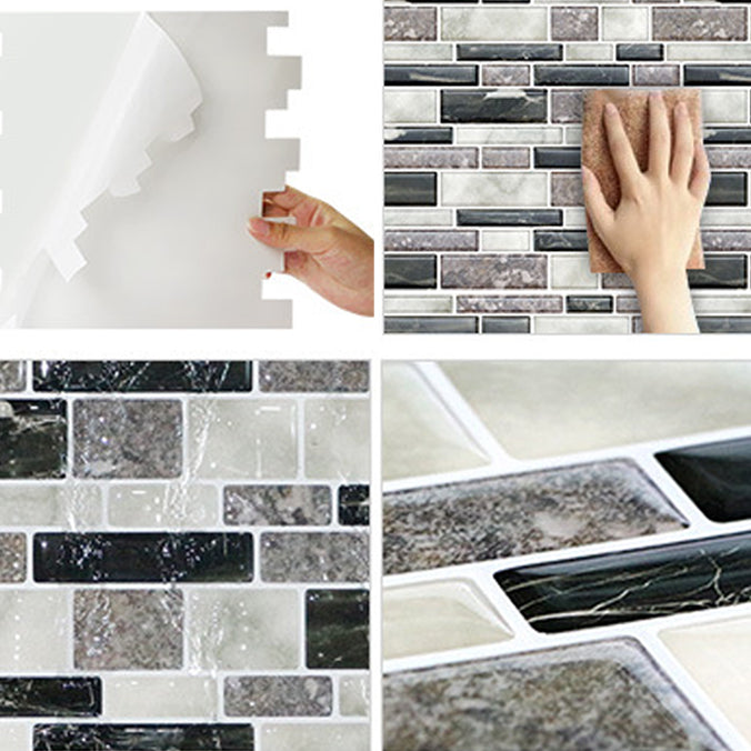 BowLift | 12"x 12" Resin Mosaic Tiles Square Self-Adhesive Tiles for Backsplash & Wall Tile