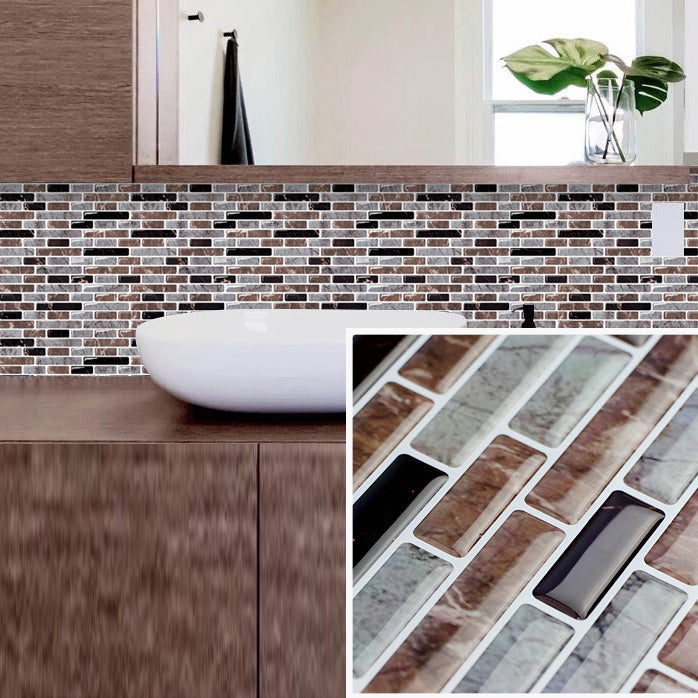 BowLift | 12"x 12" Resin Mosaic Tiles Square Self-Adhesive Tiles for Backsplash & Wall Tile