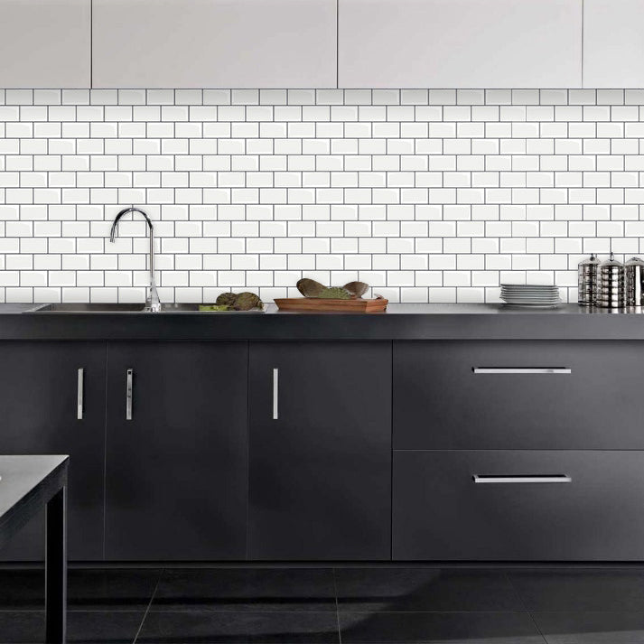 BowLift | 12"x 12" Resin Mosaic Tiles Square Self-Adhesive Tiles for Backsplash & Wall Tile