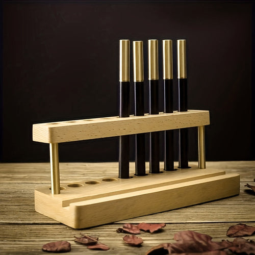 BowLift | Luxury Desk Organizer made of Solid Walnut – With Brass-colored Accents