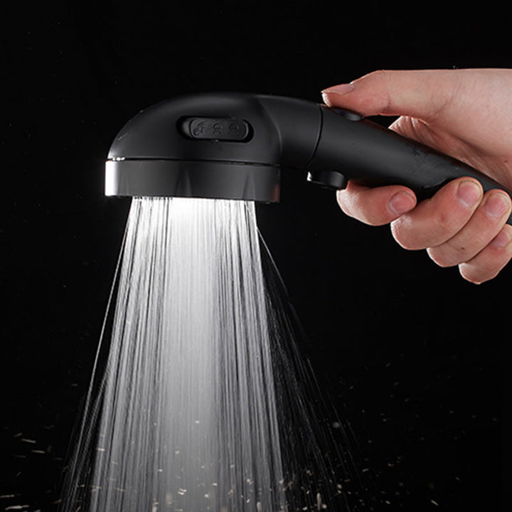 BowLift | Contemporary Shower Head Round Handheld Shower Head Combination in Black