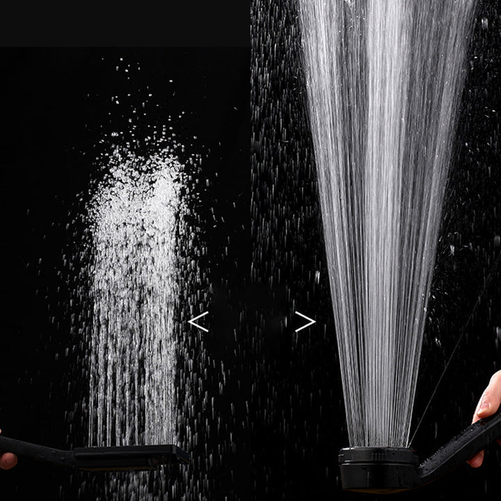BowLift | Contemporary Shower Head Round Handheld Shower Head Combination in Black