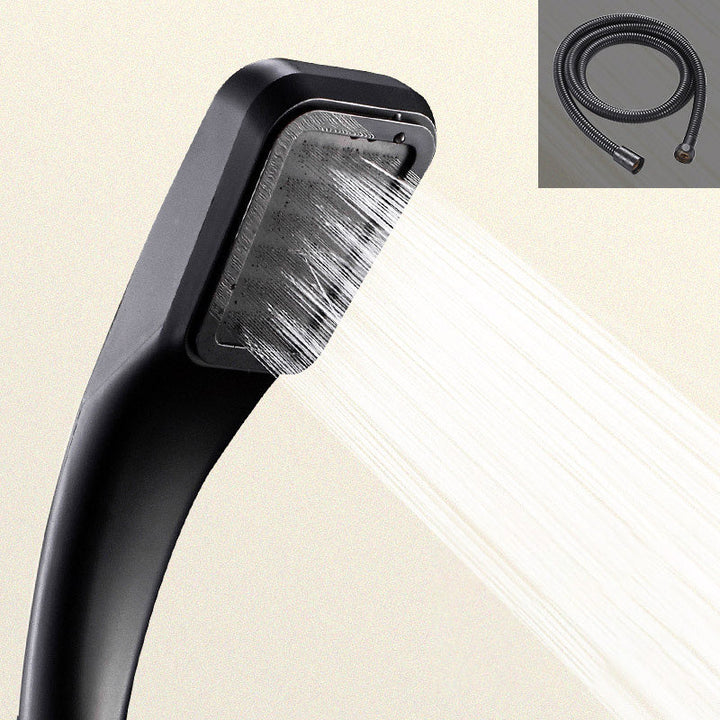 BowLift | Contemporary Shower Head Round Handheld Shower Head Combination in Black