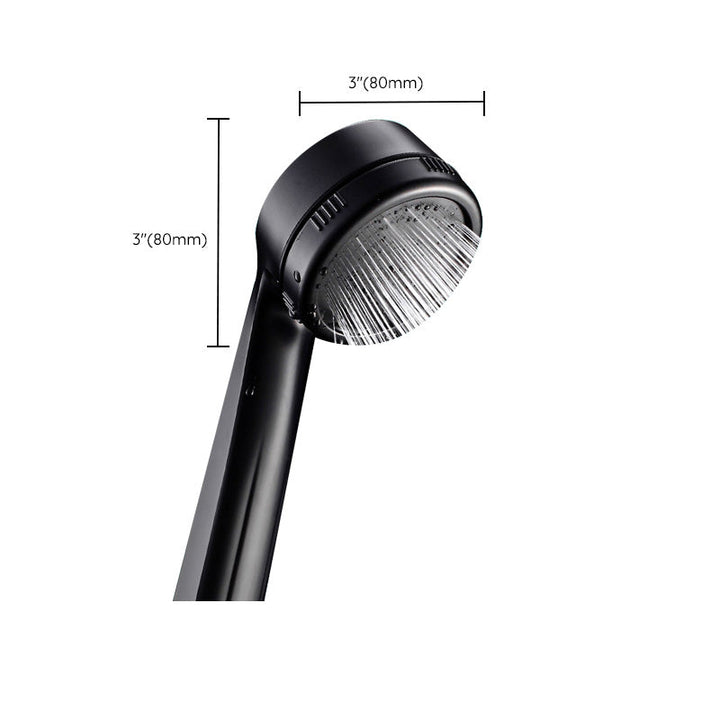 BowLift | Contemporary Shower Head Round Handheld Shower Head Combination in Black
