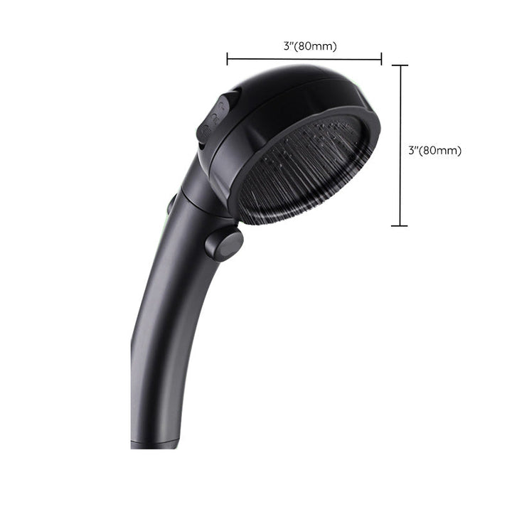 BowLift | Contemporary Shower Head Round Handheld Shower Head Combination in Black