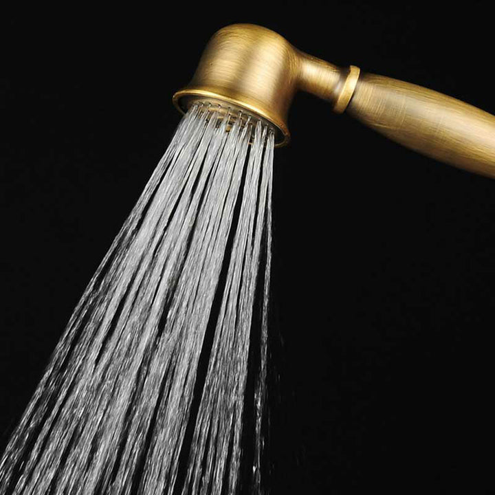 BowLift | Traditional Handheld Shower Head with Hose Polished Brass Wall Mounted Shower Head