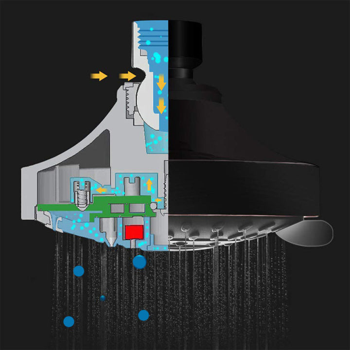 BowLift | Round metal shower head Traditional adjustable spray pattern shower head