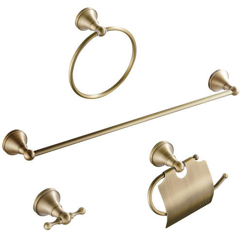 BowLift | Metal Bathroom Set 4-Piece Traditional Style Gold Bathroom Hardware Set