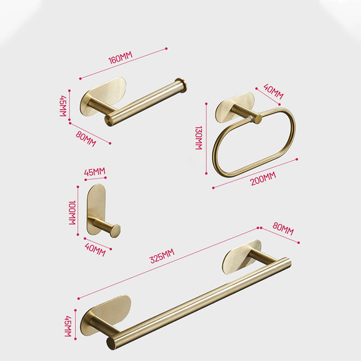 BowLift | Modern Simple Metal Bathroom Accessories as Individual Piece or in Set in Gold