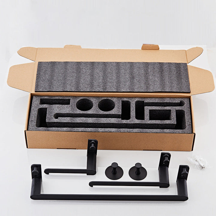 BowLift | Metal Bathroom Set 5-piece Modern Style Black Bathroom Accessories Set