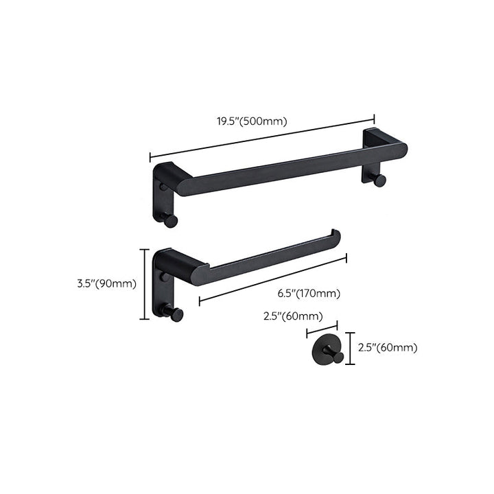 BowLift | Metal Bathroom Set 5-piece Modern Style Black Bathroom Accessories Set