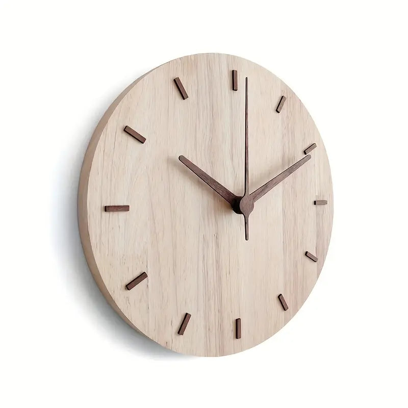 BowLift | Stylish Walnut Wood Wall Clock – Minimalist Modern Design