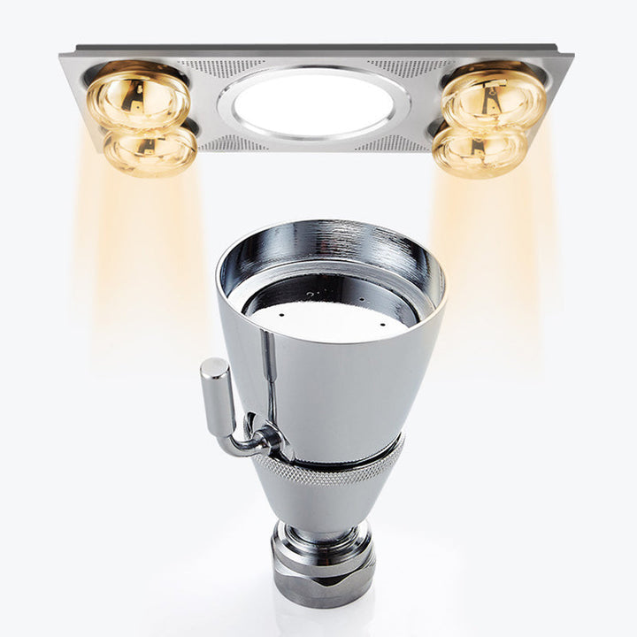 BowLift | Round shower head made of stainless steel in silver wall-mounted shower head
