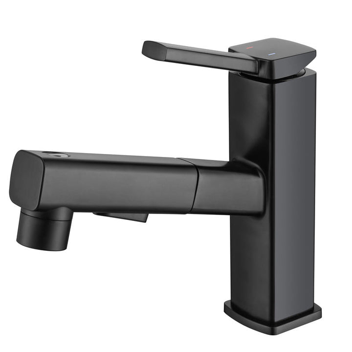BowLift | Contemporary Vessel Sink Faucet Copper Single Handle Low Arc Pull Down Vessel Faucet