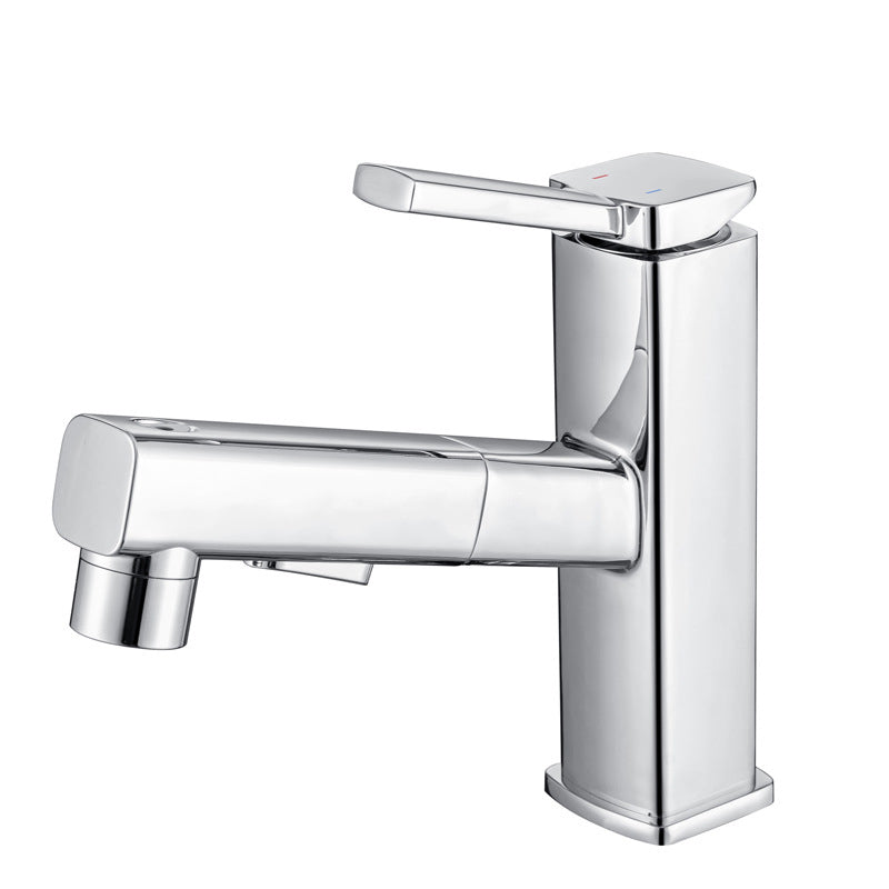 BowLift | Contemporary Vessel Sink Faucet Copper Single Handle Low Arc Pull Down Vessel Faucet