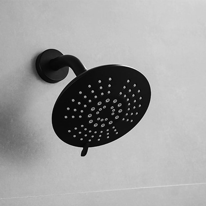 BowLift | Round Fixed Shower Head Matte Black 5 Spray Patterns Wall Mounted Shower Head