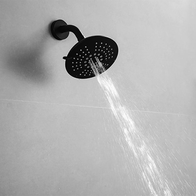BowLift | Round Fixed Shower Head Matte Black 5 Spray Patterns Wall Mounted Shower Head
