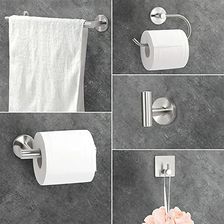 BowLift | Metal Simple Bathroom Accessories as a Single Piece or in a Set in Silver