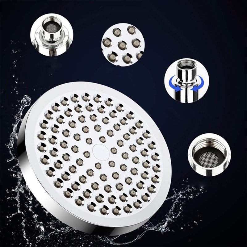 BowLift | Silver Dual Showerhead with Hose Modern Style Wall Mounted Showerhead