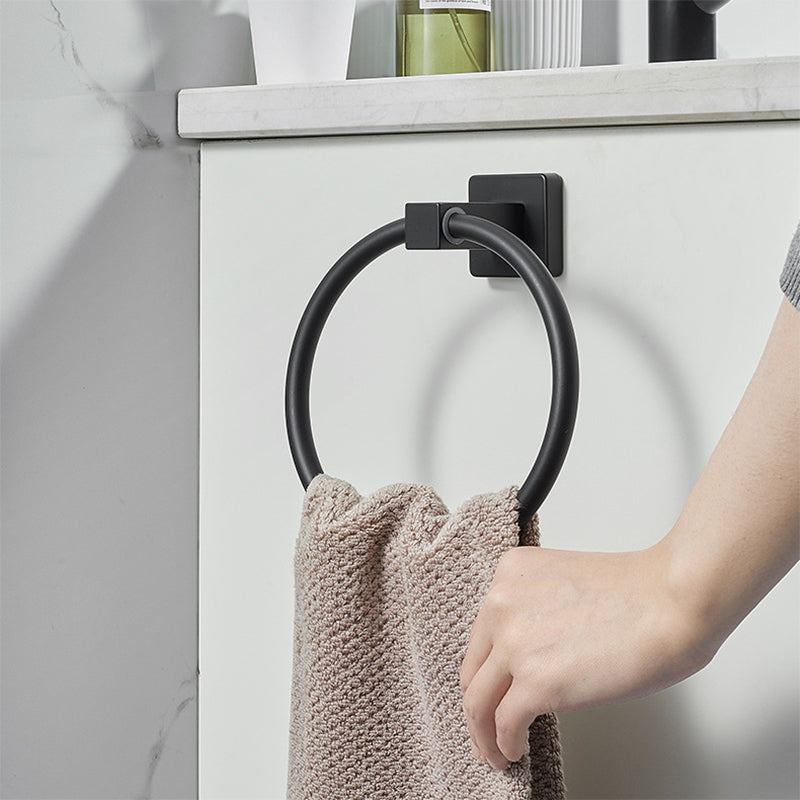 BowLift | Traditional Bathroom Accessories Set Black Towel Ring Bathroom Shelf Bathroom Accessories Set