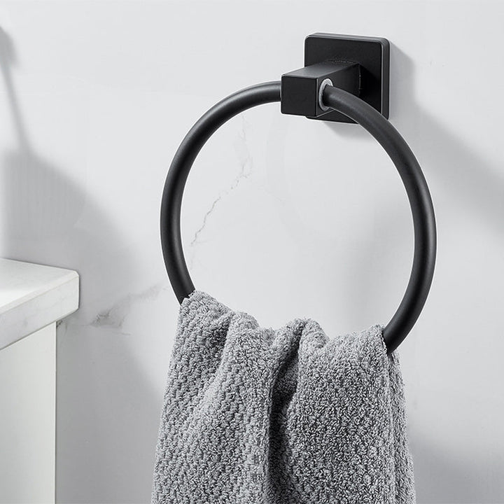 BowLift | Traditional Bathroom Accessories Set Black Towel Ring Bathroom Shelf Bathroom Accessories Set
