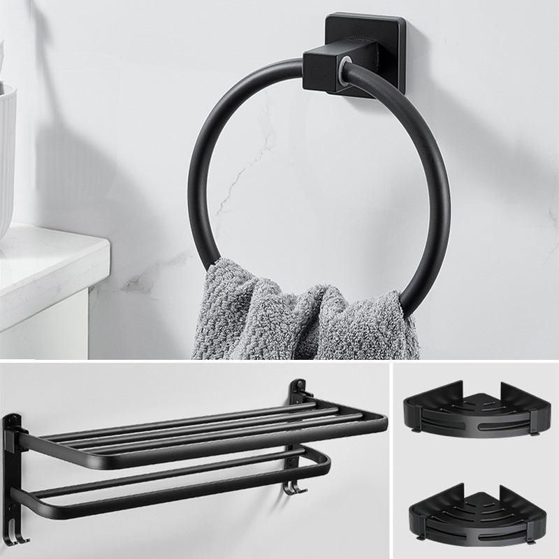 BowLift | Traditional Bathroom Accessories Set Black Towel Ring Bathroom Shelf Bathroom Accessories Set