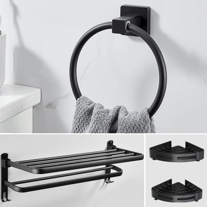 BowLift | Traditional Bathroom Accessories Set Black Towel Ring Bathroom Shelf Bathroom Accessories Set