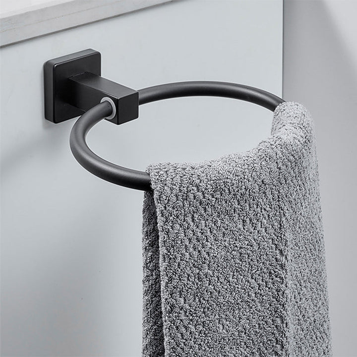 BowLift | Traditional Bathroom Accessories Set Black Towel Ring Bathroom Shelf Bathroom Accessories Set