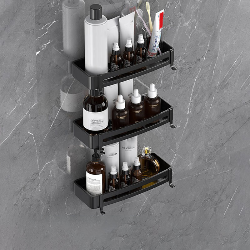 BowLift | Modern Bathroom Hardware Set Bathroom Shelf Silver/Black Bathroom Accessories Set