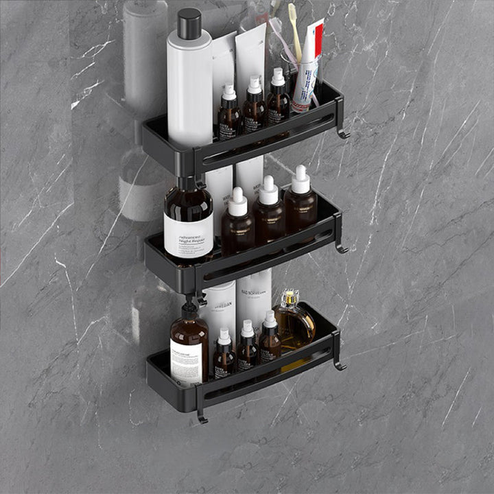 BowLift | Modern Bathroom Hardware Set Bathroom Shelf Silver/Black Bathroom Accessories Set