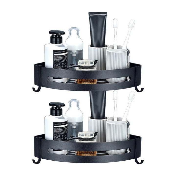 BowLift | Modern Bathroom Hardware Set Bathroom Shelf Silver/Black Bathroom Accessories Set