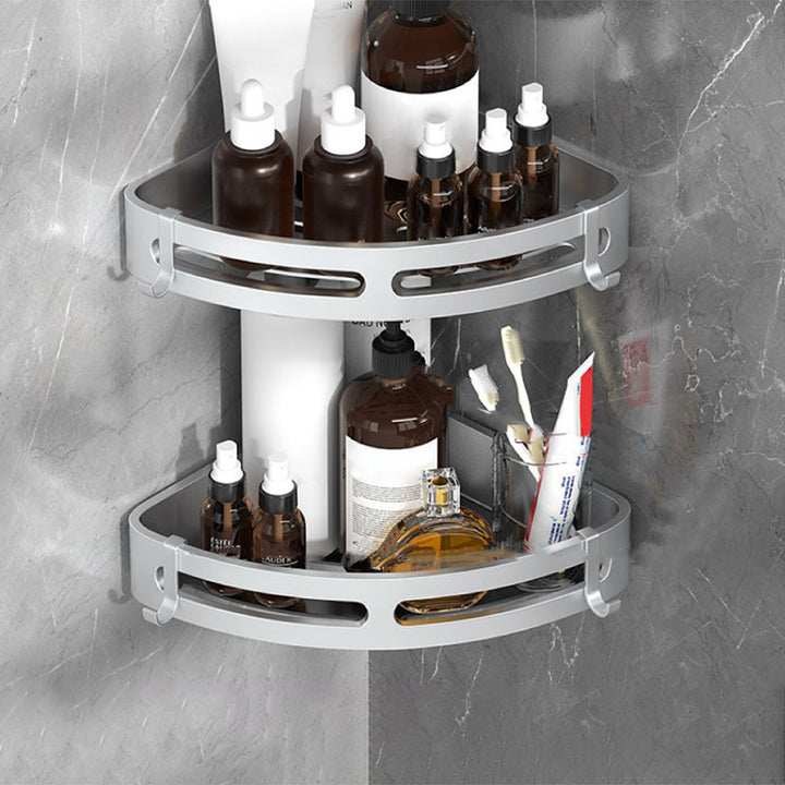 BowLift | Modern Bathroom Hardware Set Bathroom Shelf Silver/Black Bathroom Accessories Set