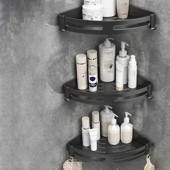 BowLift | Modern Bathroom Hardware Set Bathroom Shelf Silver/Black Bathroom Accessories Set