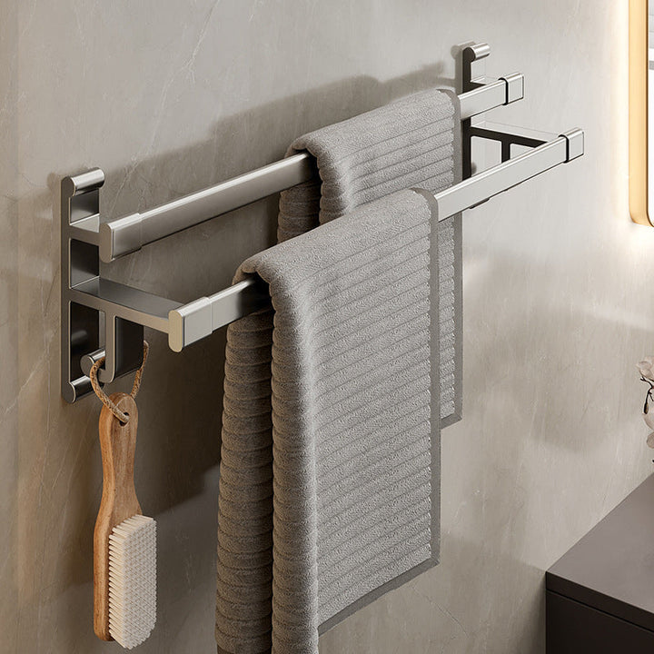 BowLift | Gray Bathroom Accessory Set Contemporary Style Aluminum Towel Bar