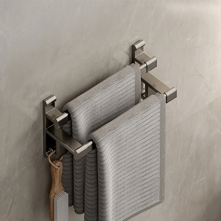 BowLift | Gray Bathroom Accessory Set Contemporary Style Aluminum Towel Bar