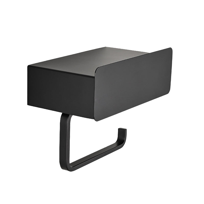 BowLift | 2-piece Stainless Steel Classic Bathroom Accessory Set Black & Chrome Paper Holder