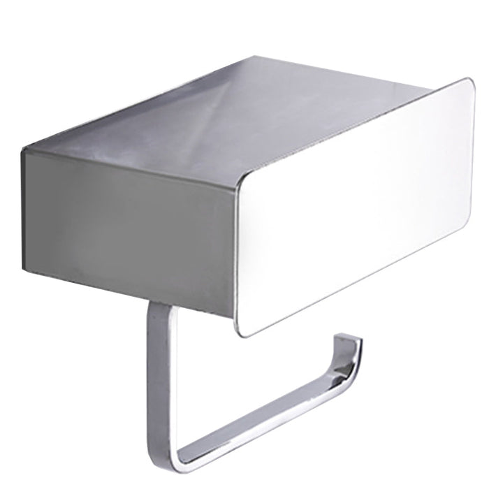 BowLift | 2-piece Stainless Steel Classic Bathroom Accessory Set Black & Chrome Paper Holder