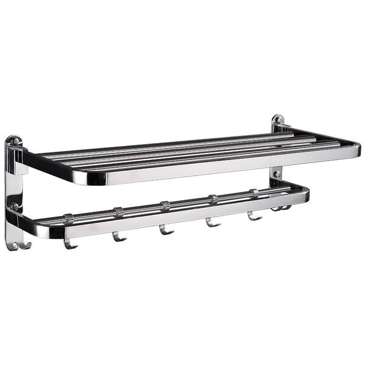 BowLift | Chrome Modern Bathroom Hardware Set Stainless Steel Towel Hook/Towel Rail & Bathroom Shelf