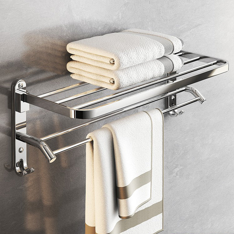 BowLift | Chrome Modern Bathroom Hardware Set Stainless Steel Towel Hook/Towel Rail & Bathroom Shelf