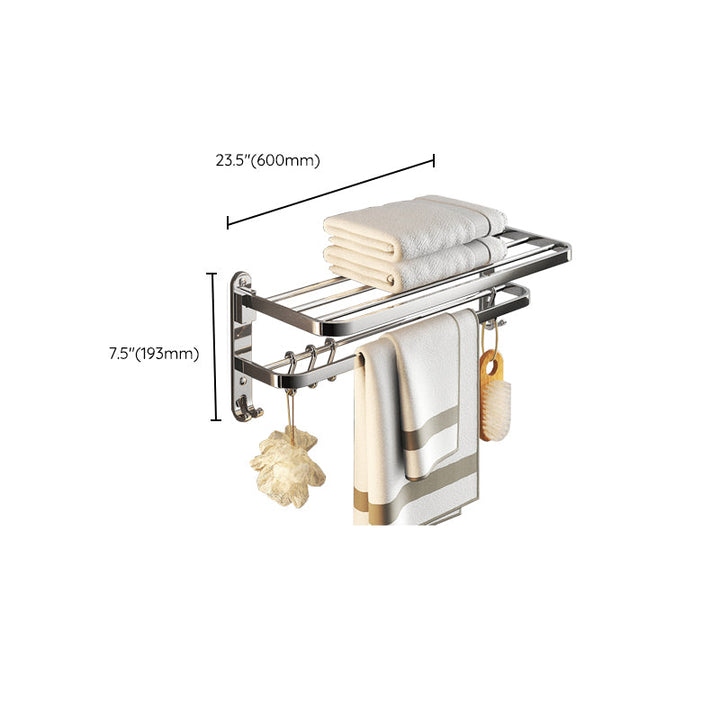 BowLift | Chrome Modern Bathroom Hardware Set Stainless Steel Towel Hook/Towel Rail & Bathroom Shelf