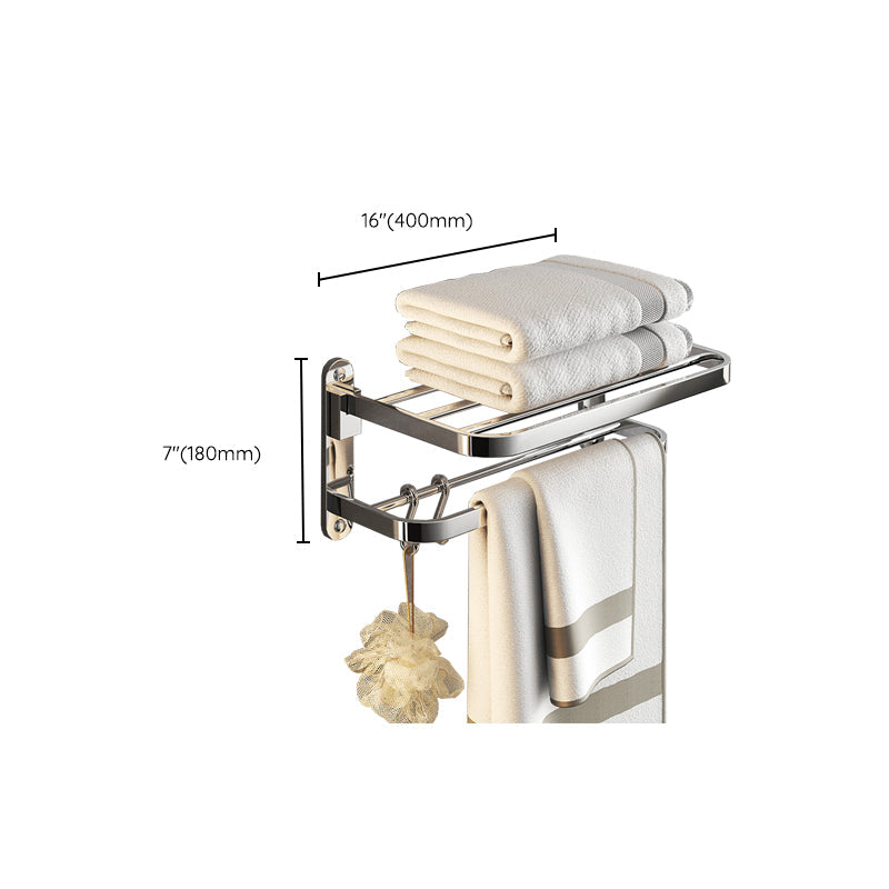 BowLift | Chrome Modern Bathroom Hardware Set Stainless Steel Towel Hook/Towel Rail & Bathroom Shelf