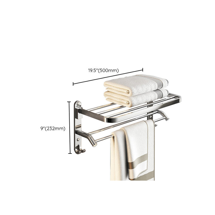 BowLift | Chrome Modern Bathroom Hardware Set Stainless Steel Towel Hook/Towel Rail & Bathroom Shelf