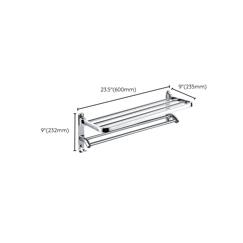 BowLift | Chrome Modern Bathroom Hardware Set Stainless Steel Towel Hook/Towel Rail & Bathroom Shelf