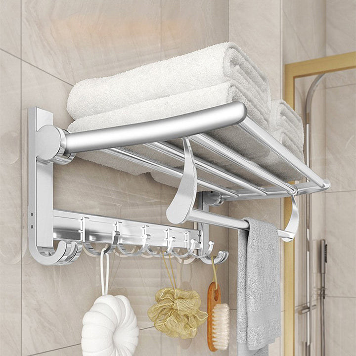 BowLift | Chrome/Black Classic Bathroom Accessory Set Modern Bath Shelf/Towel Bar & Paper Holder