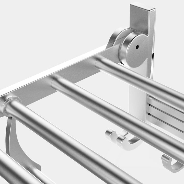 BowLift | Chrome/Black Classic Bathroom Accessory Set Modern Bath Shelf/Towel Bar & Paper Holder