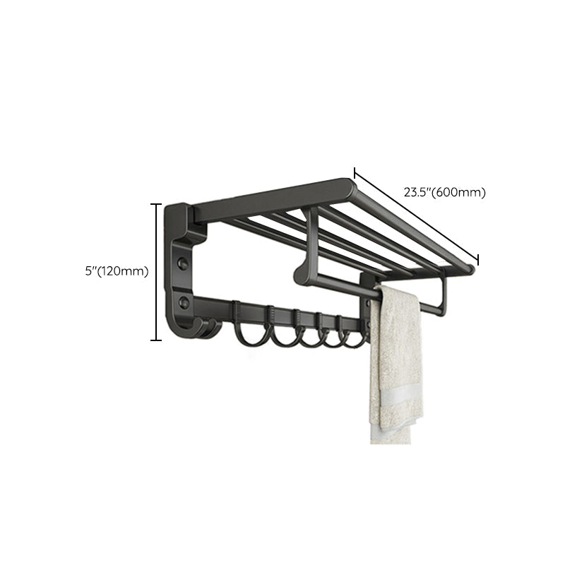BowLift | Chrome/Black Classic Bathroom Accessory Set Modern Bath Shelf/Towel Bar & Paper Holder