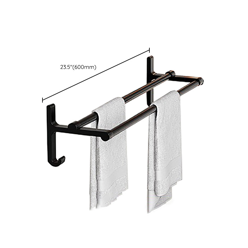 BowLift | Chrome/Black Classic Bathroom Accessory Set Modern Bath Shelf/Towel Bar & Paper Holder